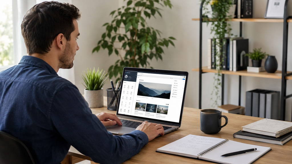 Persona aprendiendo desde un ordenador PARA aprender WordPress desde cero